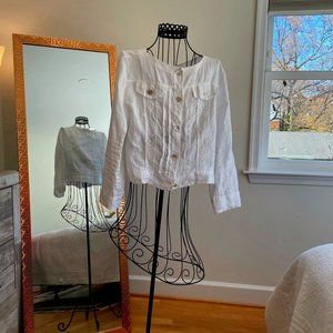 Lineatre linen white summer jacket M